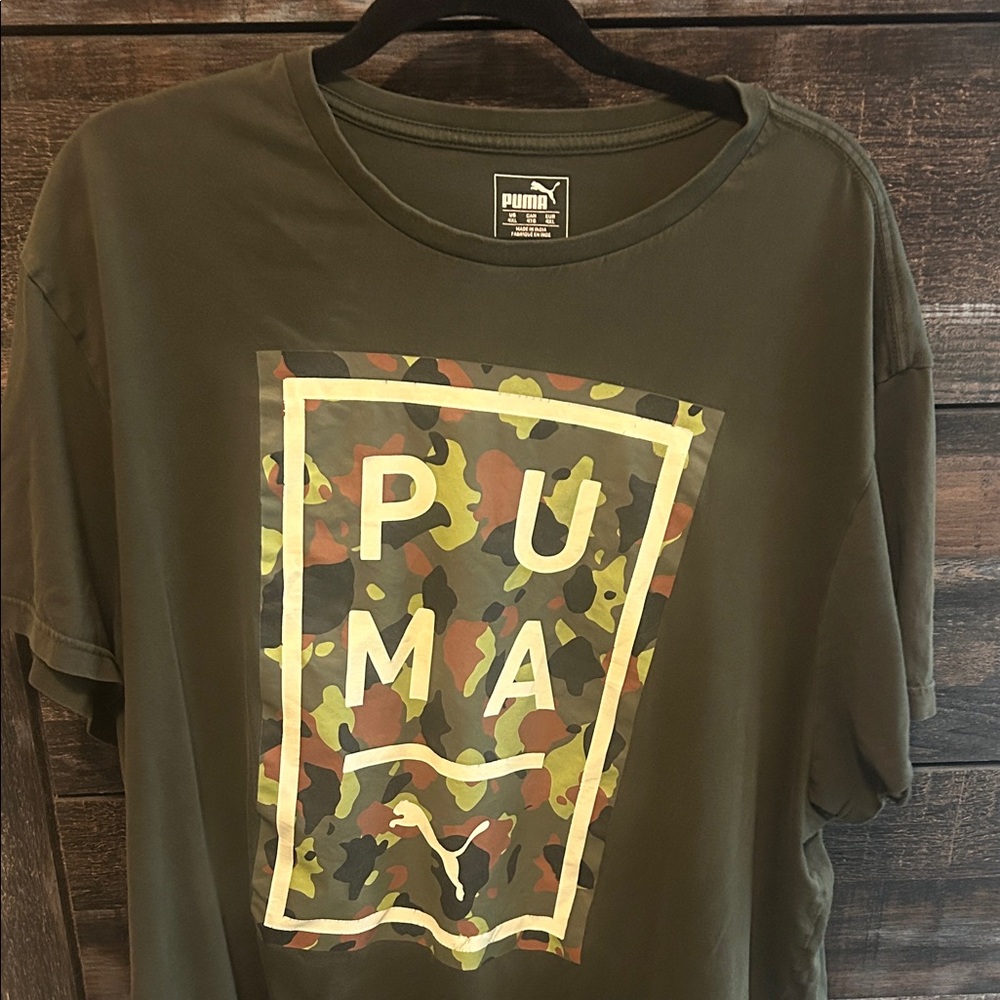 Puma Green Camouflage Graphic Tee